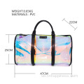 New Hologramm Transparent Freizeit Beach PVC Reisetasche Mode Rolling Schulter Aufbewahrung Slant Handtasche Gepäck Duffel Tasche